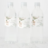 Green Bear Ballon Bearly Wait Baby Dusche Wasserflaschenetikett (Flaschen)