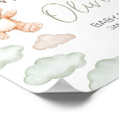 Green Bear Ballon Bearly Wait Baby Dusche Willkomm Poster (Ecke)