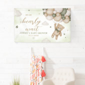 Green Bear Balloon Babydusche Banner (Insitu)