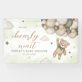 Green Bear Balloon Babydusche Banner (Horizontal)