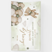 Green Bear Balloon Babydusche Banner (Vertikal)