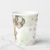 Green Bear Balloon Babydusche Pappbecher (Rechts)