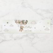 Green Bear Balloon Babydusche Wasserflaschenetikett (Einzelnes Label)