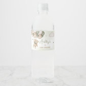 Green Bear Balloon Babydusche Wasserflaschenetikett (Vorderseite)