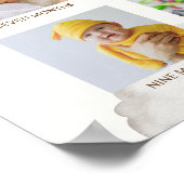 Green Beary First Birthday Photo Timeline Poster (Ecke)