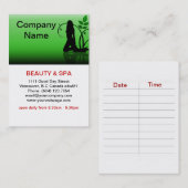 Green Beauty Wellness-Center Salon Business Card Visitenkarte (Vorne/Hinten)