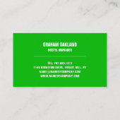 Green Bed Logo, Herberge Unterkunft Visitenkarte (Rückseite)