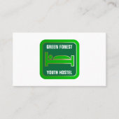 Green Bed Logo, Herberge Unterkunft Visitenkarte (Vorderseite)