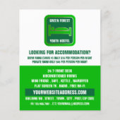 Green Bed Logo, Jugendherbergswerbung Flyer (Vorne)