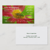 Green Bee & Painted Daisy Business Card Visitenkarte (Vorne/Hinten)