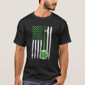 Green Beer American Flag Irsish St Patricks Day T-Shirt (Vorderseite)