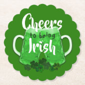 Green Beer Cheers Irish St Patricks Day Untersetzer (Vorderseite)