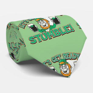 Green Beer Drinking Leprachaun St. Pat's Day Krawa Krawatte