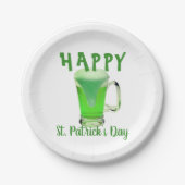 Green Beer Glass Happy St. Patrick`s day Party Pappteller (Vorderseite)