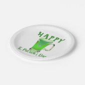 Green Beer Glass Happy St. Patrick`s day Party Pappteller (Schrägansicht)