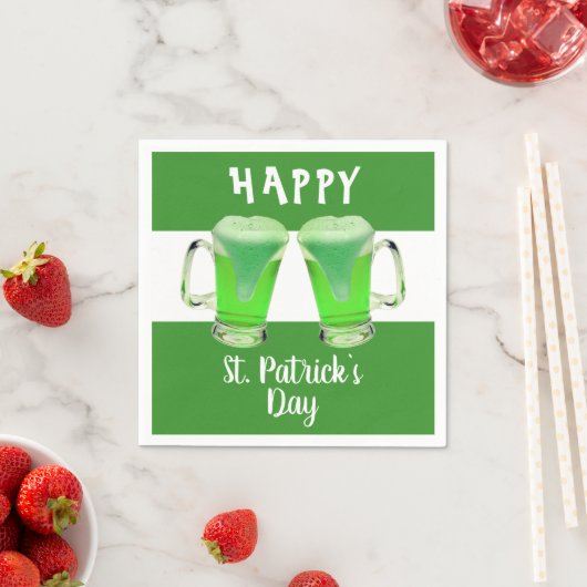 Green Beer Glass Happy St. Patrick`s day Party Serviette (Beispiel)