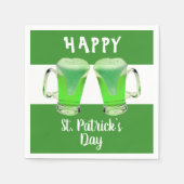 Green Beer Glass Happy St. Patrick`s day Party Serviette (Vorderseite)