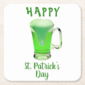 Green Beer Glass Happy St Patrick`s Day Rechteckiger Pappuntersetzer (Vorderseite)