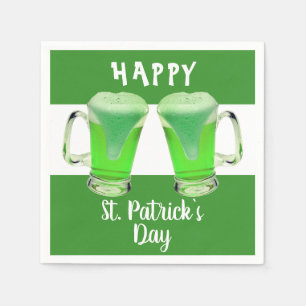 Green Beer Glass Happy St Patrick`s Day Serviette