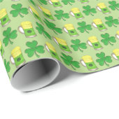 Green Beer Kleeblatt Saint Patrick's Day Irish Geschenkpapier (Rolleneckpunkt)