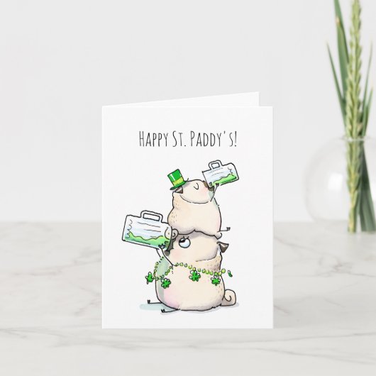Green Beer Mops St. Patrick's Day Card Karte (Vorderseite)
