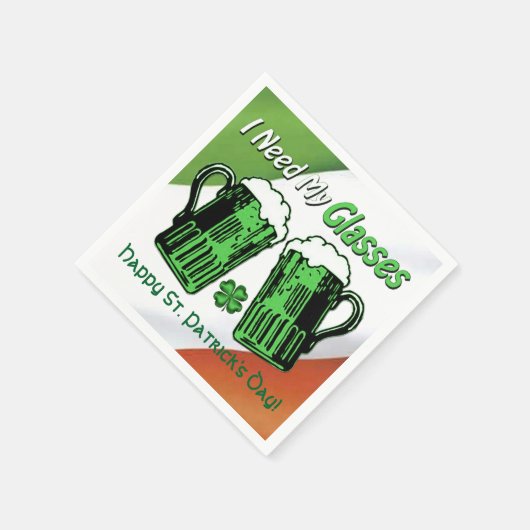 Green Beer St. Patrick's Day Irish Flag Napkins Serviette (Ecke)