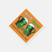 Green Beer St. Patrick's Day Orange Napkins Serviette (Ecke)