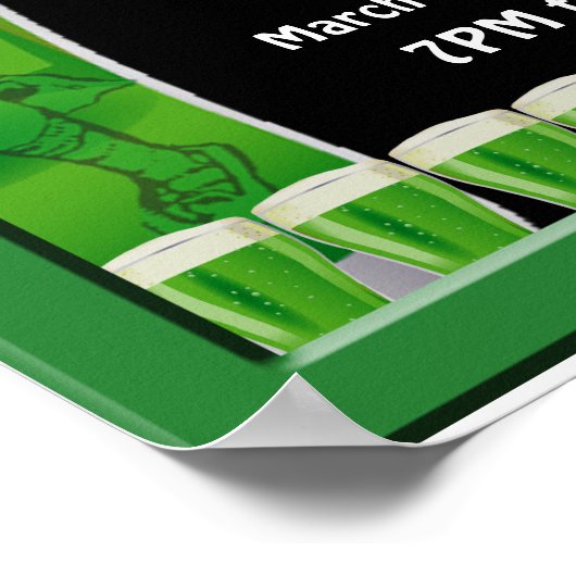 Green Beer St Patrick's Party Poster (Ecke)