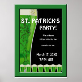 Green Beer St Patrick's Party Poster