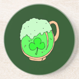 Green Beer St. Patrick's Sandstone Untersetzer