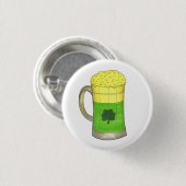 Green Beer Tasse Kleeblatt Saint Patrick's Day Button (Vorne & Hinten)