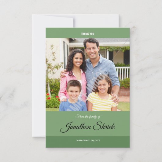 Green Beerdigung Dankeschön Karte (Vorderseite)