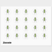 Green beetle runder aufkleber (Blatt)