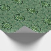 Green Beige Black Geometric Blume Geschenkpapier (Ecke)