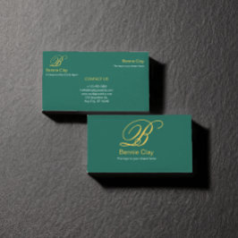 Green Beige Elegante Real Anwesen Agent Visitenkarte