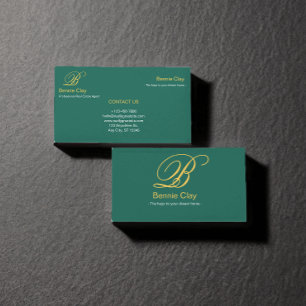 Green Beige Elegante Real Anwesen Agent Visitenkarte