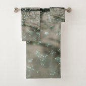 Green Beige Oceanic Glitter Glam 1 Badhandtuch Set (Insitu)