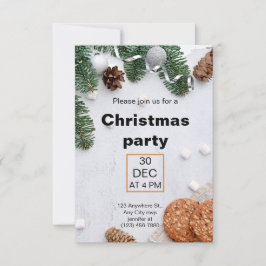 Green Beige Red Aesthetic Christmas Party Einladung