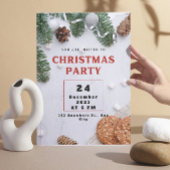 Green Beige Red Christmas Party Einladung