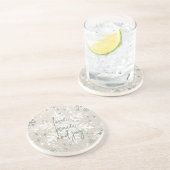 Green Beige Schneeflocken Liebe Peace Joliday Getränkeuntersetzer (Seite)