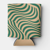 Green Beige Zebra Stripe Minimalistischer Frühjahr Dosenkühler (Vorderseite)