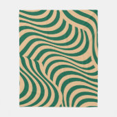 Green Beige Zebra Stripe Minimalistischer Frühjahr Fleecedecke (Vorderseite)