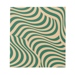 Green Beige Zebra Stripe Minimalistischer Frühjahr Notizblock