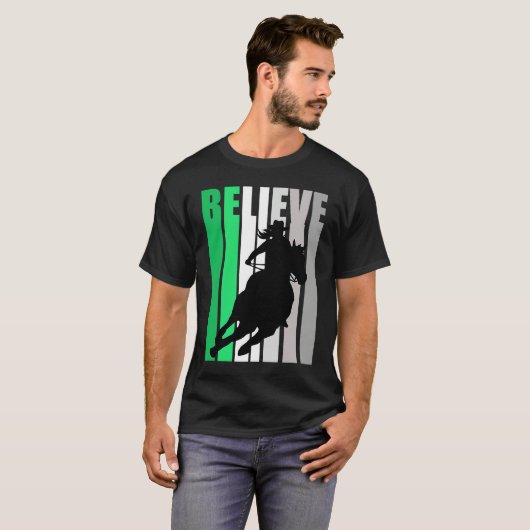 Green Believe Cowgirl Motivational Inspiring Farm  T-Shirt (Vorne ganz)