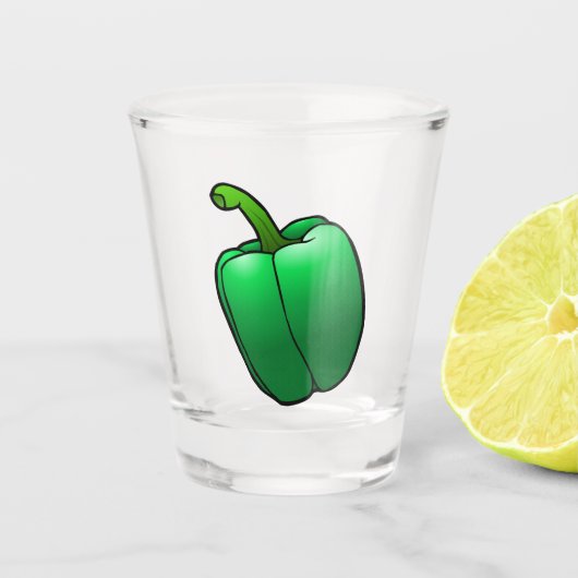 Green Bell Pepper Schnapsglas (Vorderseite)