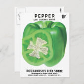 Green Bell Pepper Seed Packung Postkarte (Vorne/Hinten)