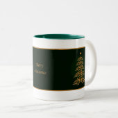 Green Bell Weihnachtsbaum-Tasse Zweifarbige Tasse (VorderseiteRechts)