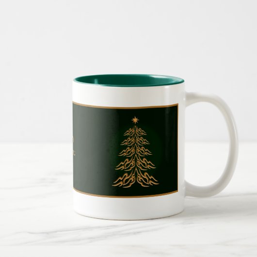 Green Bell Weihnachtsbaum-Tasse Zweifarbige Tasse (Rechts)