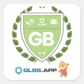 Green Belt Certified - GLSS.app Quadratischer Aufkleber (Vorderseite)