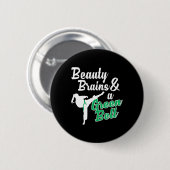 Green Belt Taekwondo Martial Arts Funny Judo Zitat Button (Vorne & Hinten)